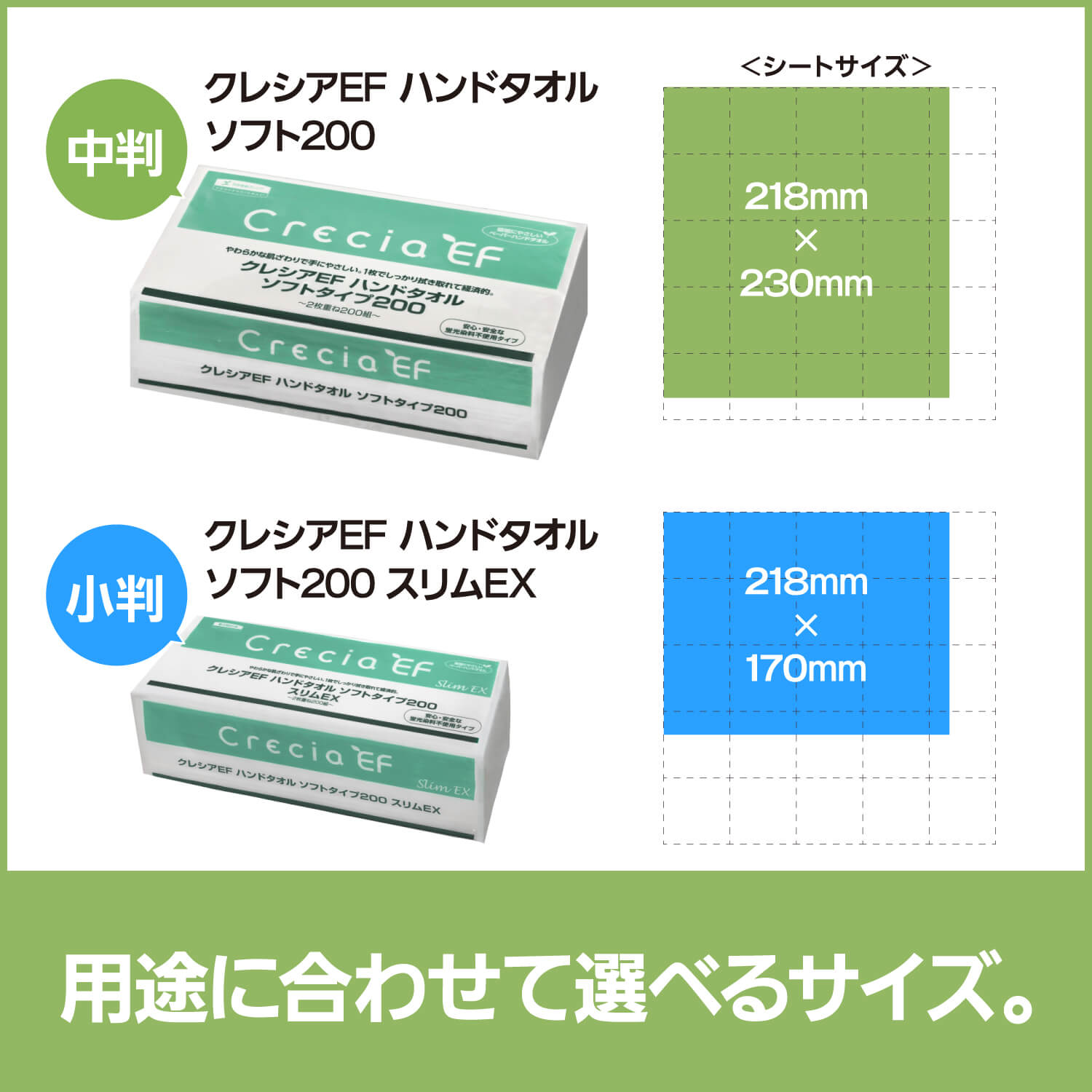 クレシアEF ハンドタオル ソフトタイプ200